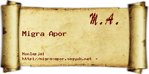 Migra Apor névjegykártya
